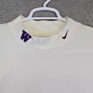 UW Washington Huskies Shirt Mens 2X Mock Neck Base Layer White Football Nike VTG